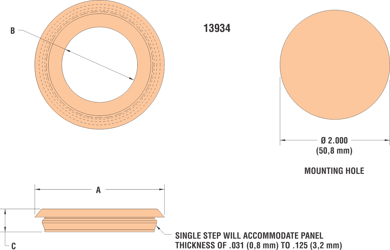 Heyco Pass Through Thermoplastic Rubber Grommet